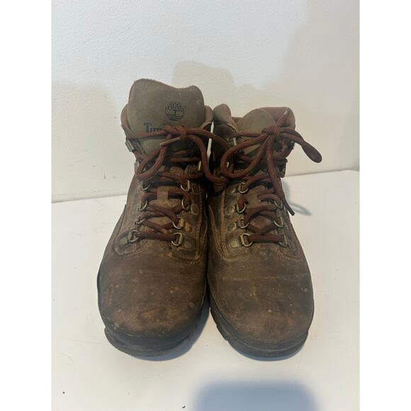 Timberland Euro Women’s Size 9.5W Brown Leather Lace Up Hiking Boots 95100 - Picture 1 of 5